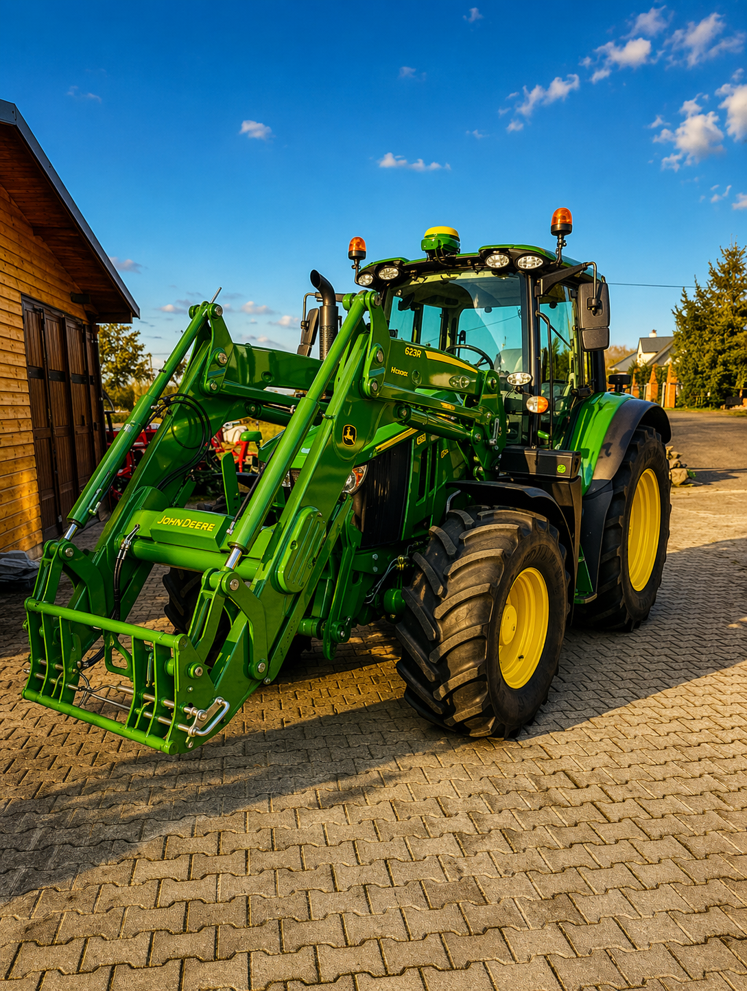 Ciągnik na polu Folwarku Dworskiego w Dębówku